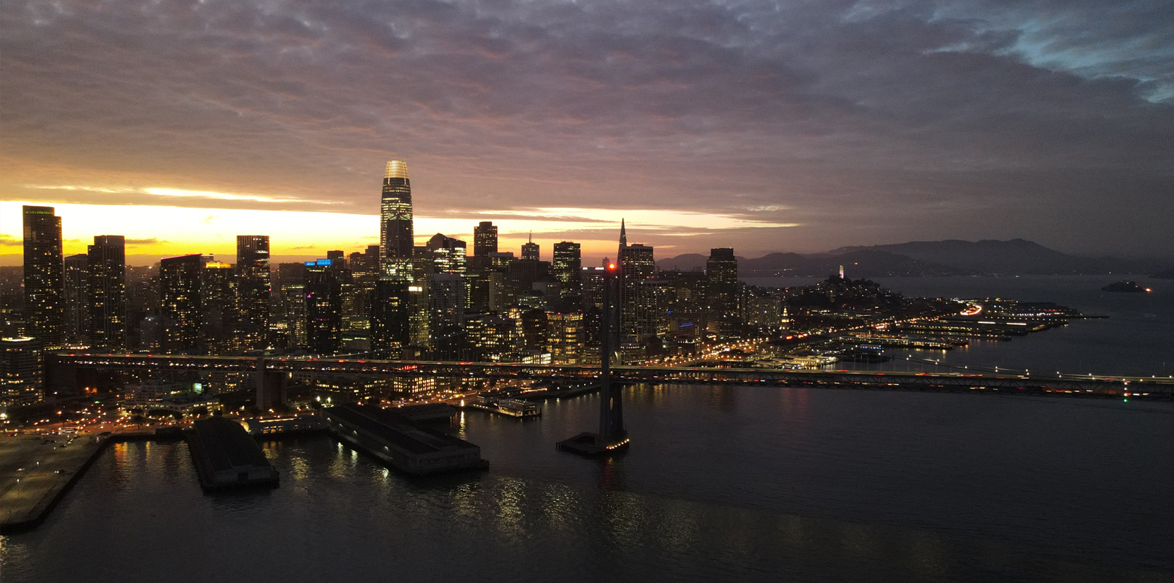 Downtown San Francisco at dusk